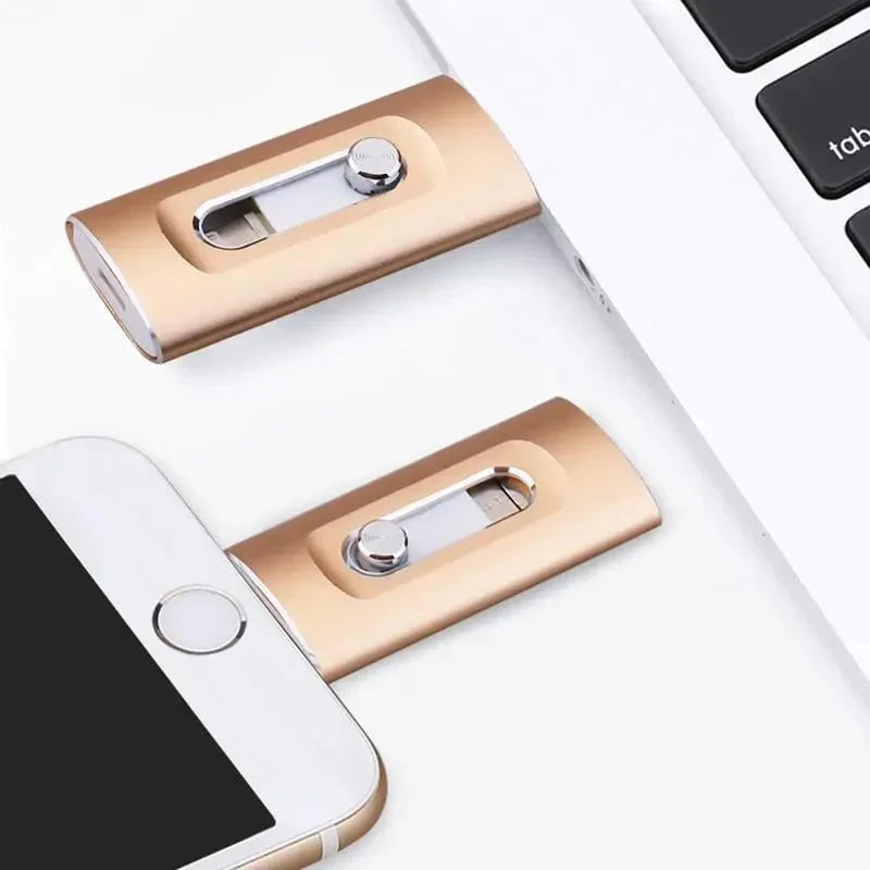 USB Flash Drive Lightning USB-C & USB-A High-Capacity Storage