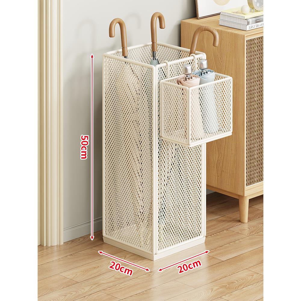 Umbrella Stand Ventilated Metal Mesh Space-Saving, Rust-Resistant Steel
