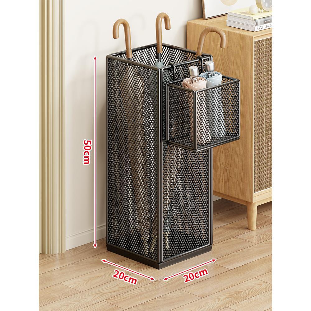 Umbrella Stand Ventilated Metal Mesh Space-Saving, Rust-Resistant Steel