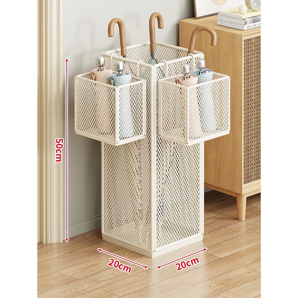 Umbrella Stand Ventilated Metal Mesh Space-Saving, Rust-Resistant Steel