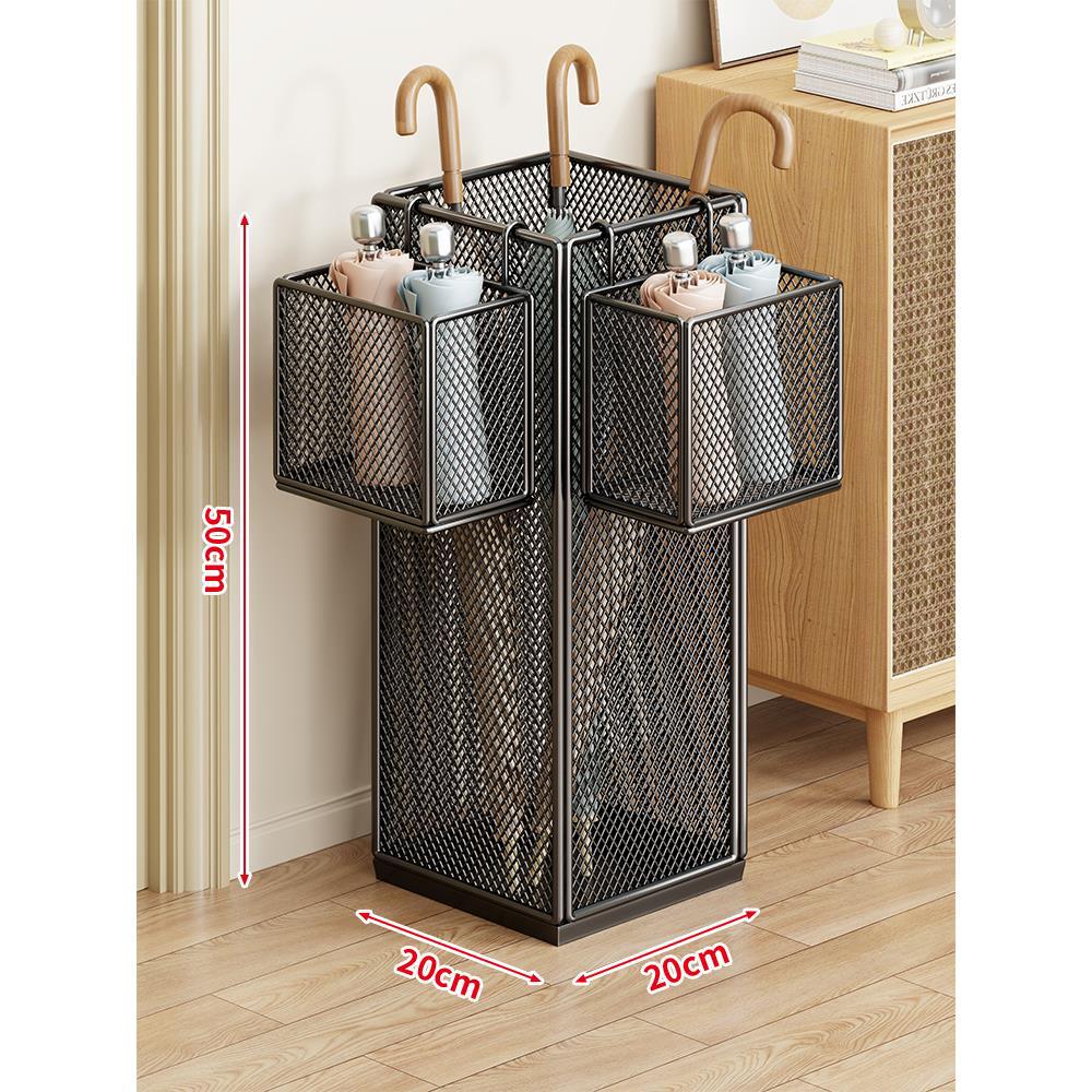 Umbrella Stand Ventilated Metal Mesh Space-Saving, Rust-Resistant Steel