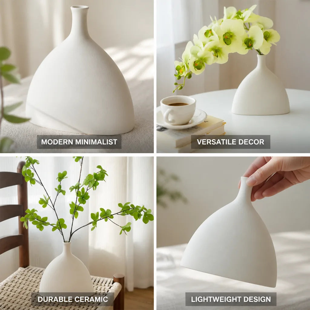Vase Ceramic Modern Minimalist White
