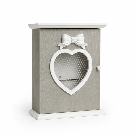 Wall Cabinet Wooden Heart-Shaped Wall-Mounted Storage