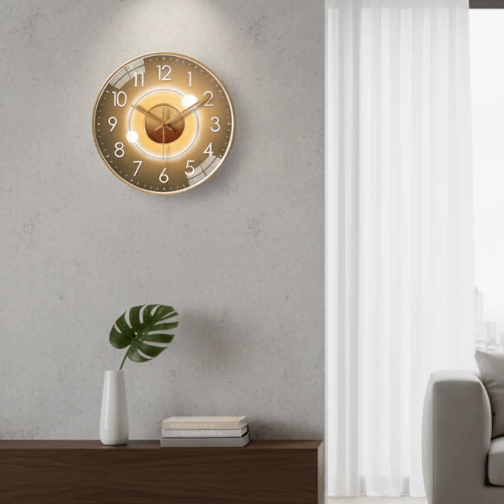 Wall Clock Silent Quartz Movement Easy-Read Dial 11.8-Inch