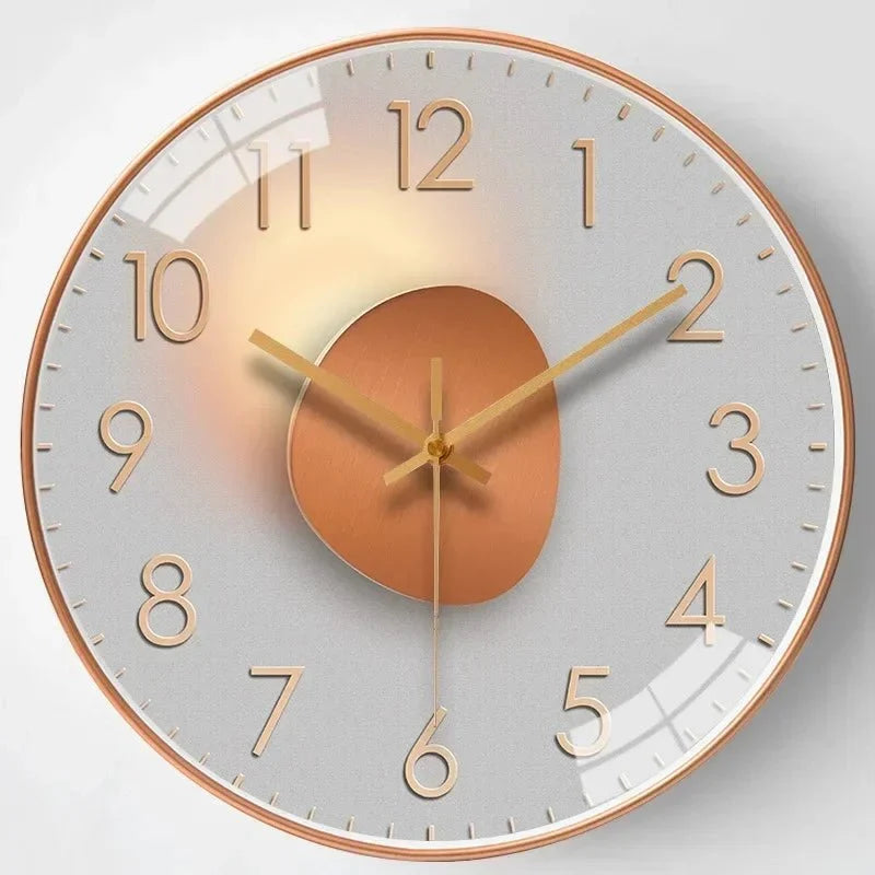 Wall Clock Silent Quartz Movement Easy-Read Dial 11.8-Inch