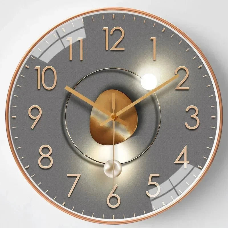 Wall Clock Silent Quartz Movement Easy-Read Dial 11.8-Inch