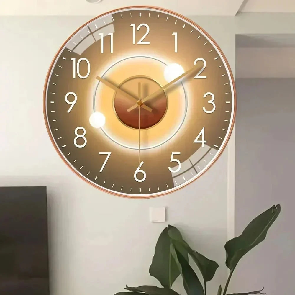 Wall Clock Silent Quartz Movement Easy-Read Dial 11.8-Inch