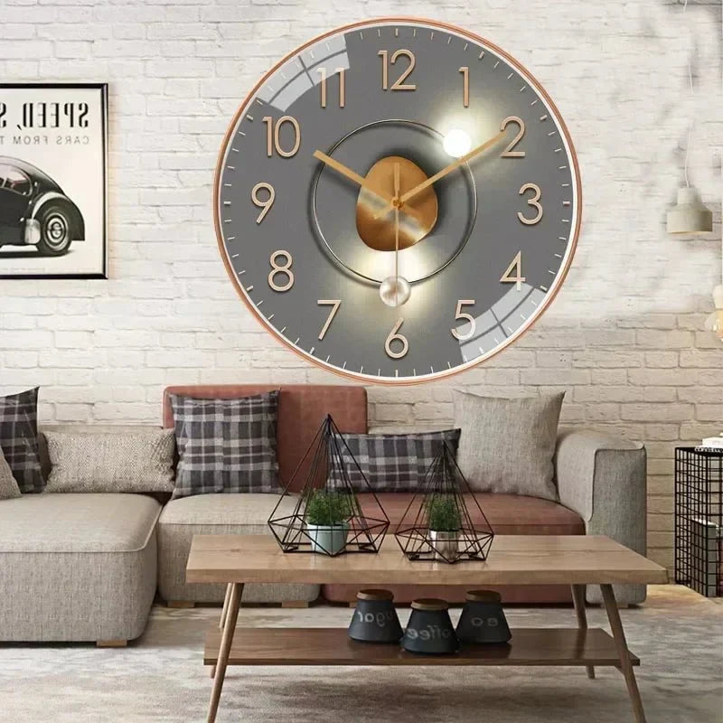 Wall Clock Silent Quartz Movement Easy-Read Dial 11.8-Inch