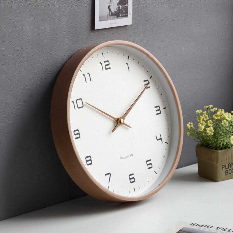 Wall Clock Silent Sweep Movement Solid Wood