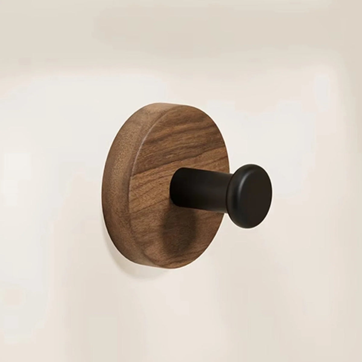Wall Hook Natural Wood Self-Adhesive No-Drill