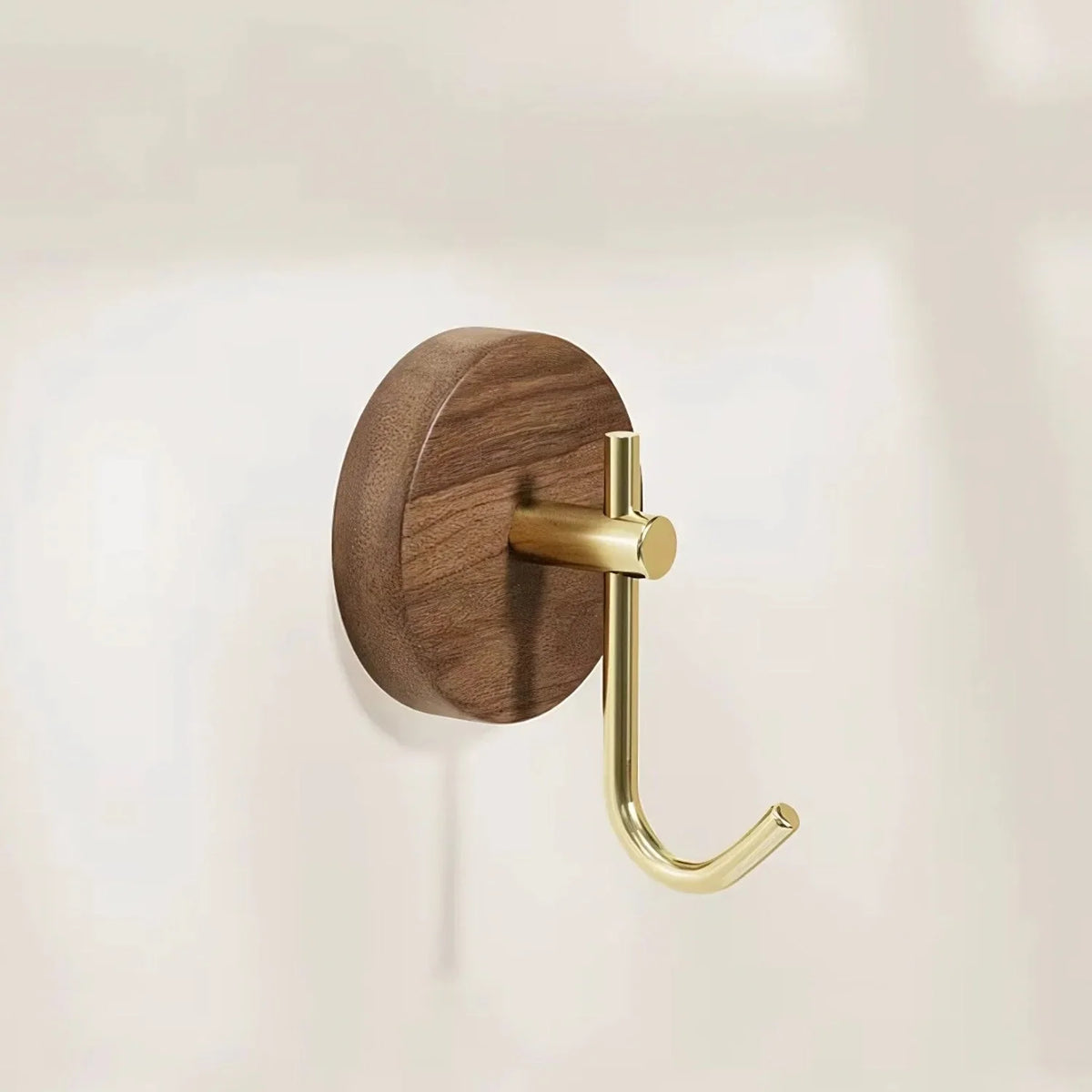 Wall Hook Natural Wood Self-Adhesive No-Drill