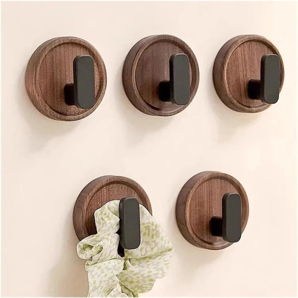Wall Hook Solid Wood Self-Adhesive Drill-Free Installation