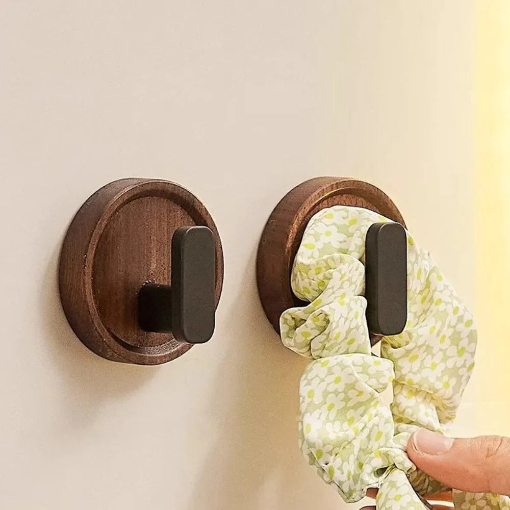 Wall Hook Solid Wood Self-Adhesive Drill-Free Installation