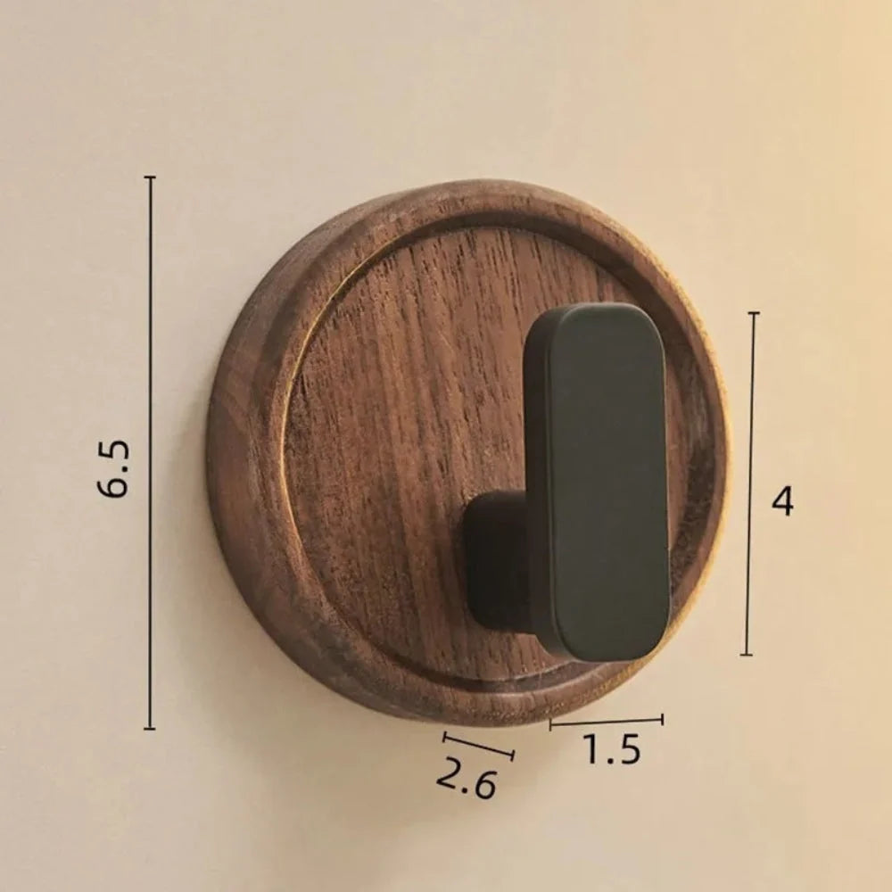 Wall Hook Solid Wood Self-Adhesive Drill-Free Installation