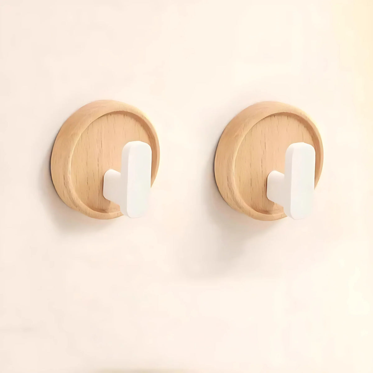 Wall Hook Solid Wood Self-Adhesive Drill-Free Installation