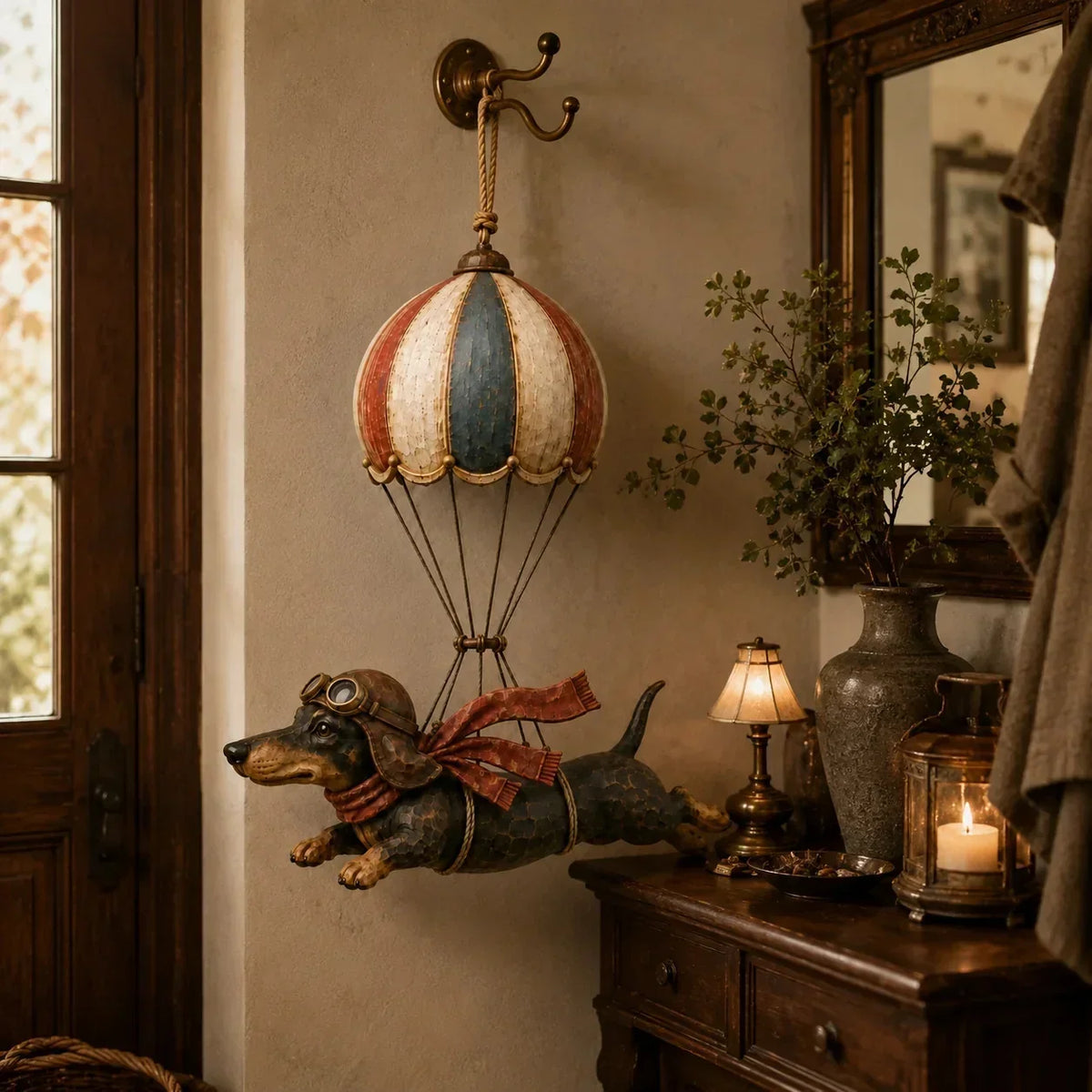 Wall Lamp Santa Balloon Design Warm White Light Mounting