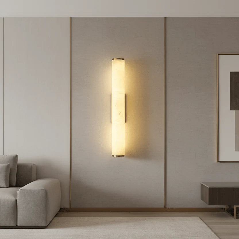 Wall Light Marble Effect Warm White LED Hardwired Installation