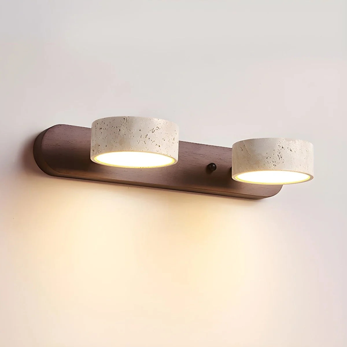 Wall Light Natural Travertine Wood Integrated LED