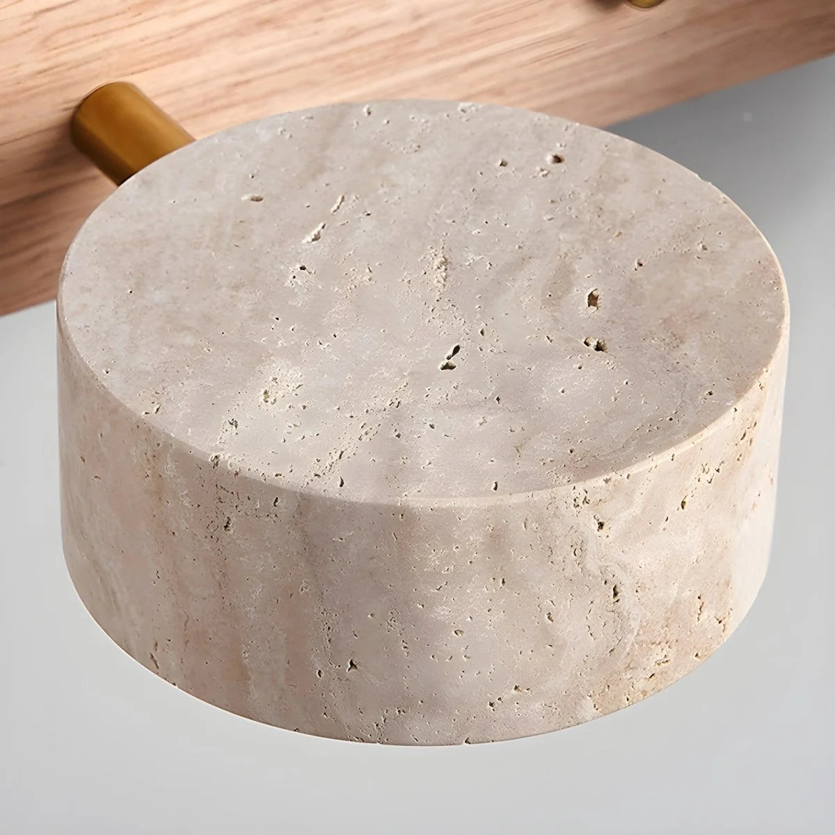 Wall Light Natural Travertine Wood Integrated LED