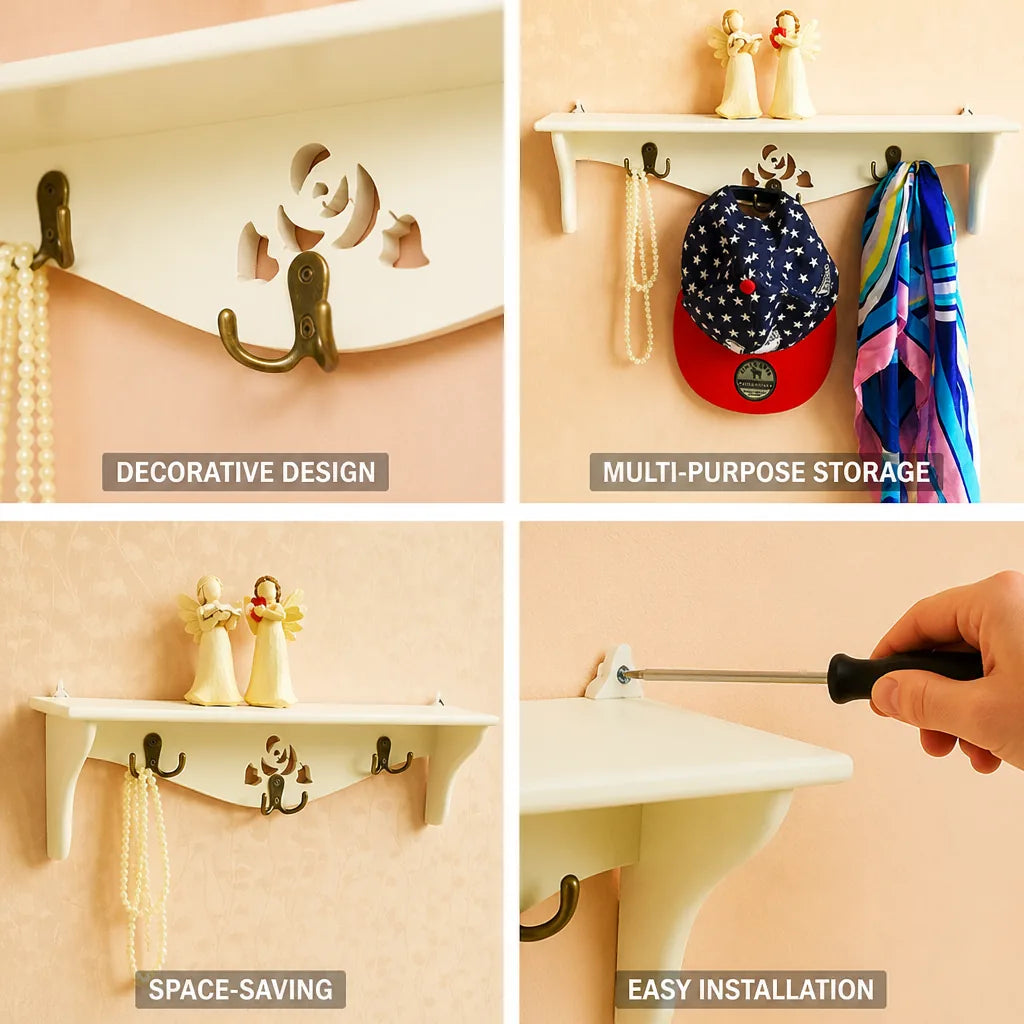 Wall-Mounted Organizer Shelf Decorative Space-Saving