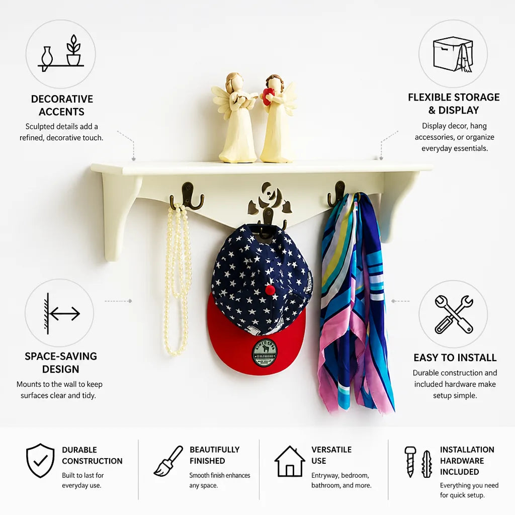 Wall-Mounted Organizer Shelf Decorative Space-Saving