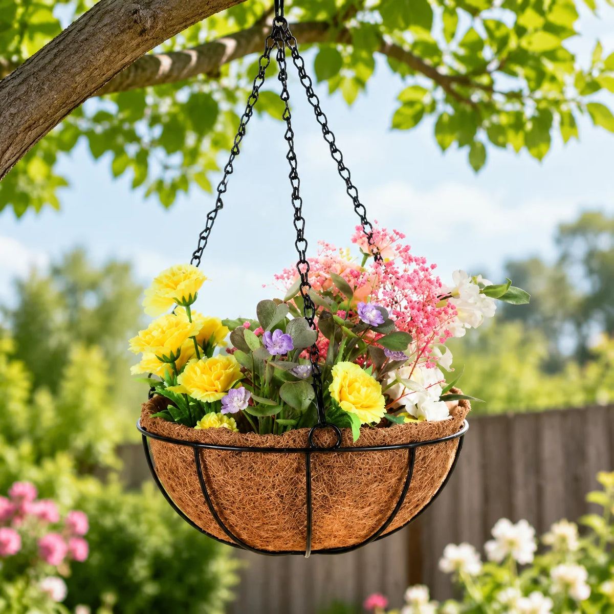 Wall Planter Half-Round Steel Frame Coir Liner