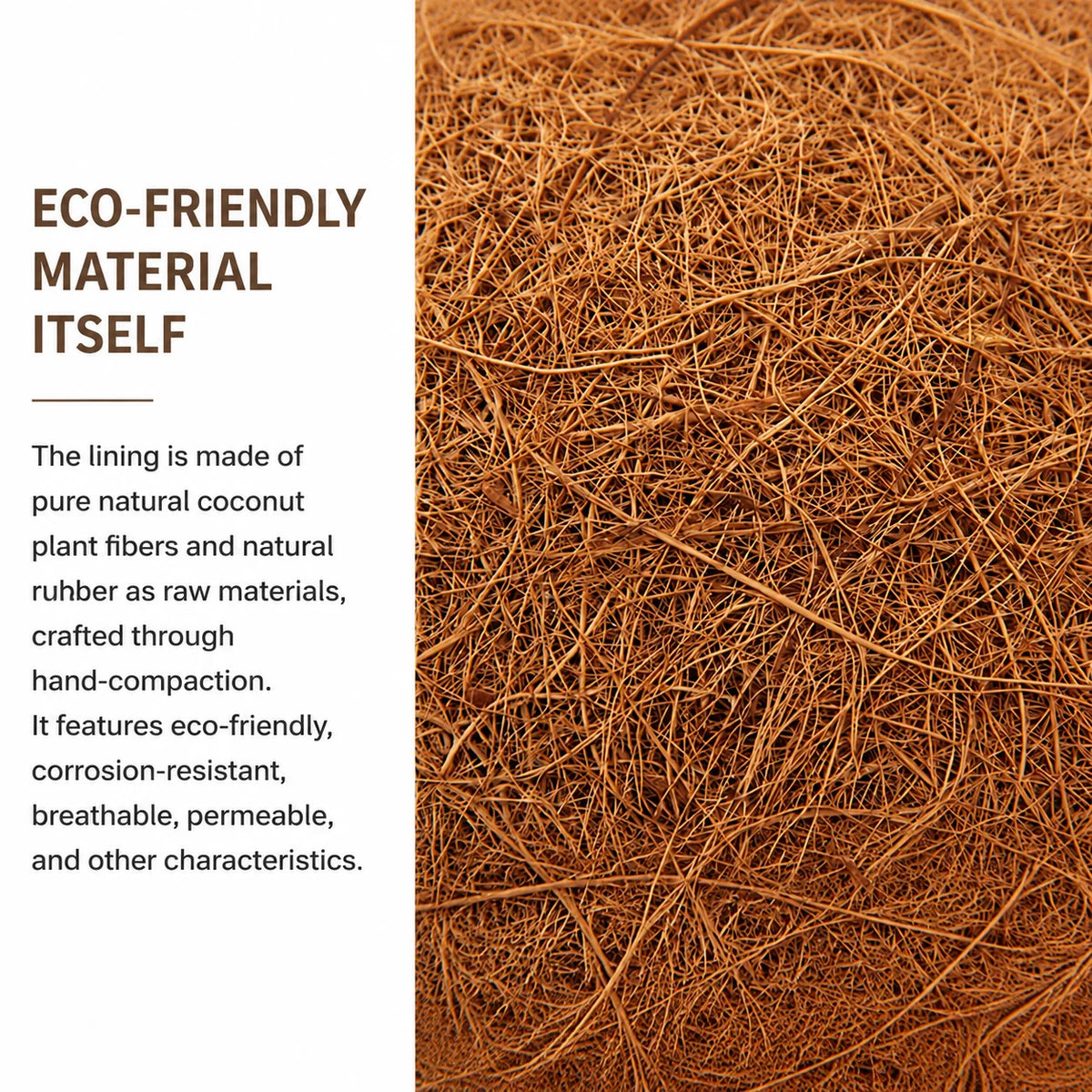 Wall Planter Half-Round Steel Frame Coir Liner