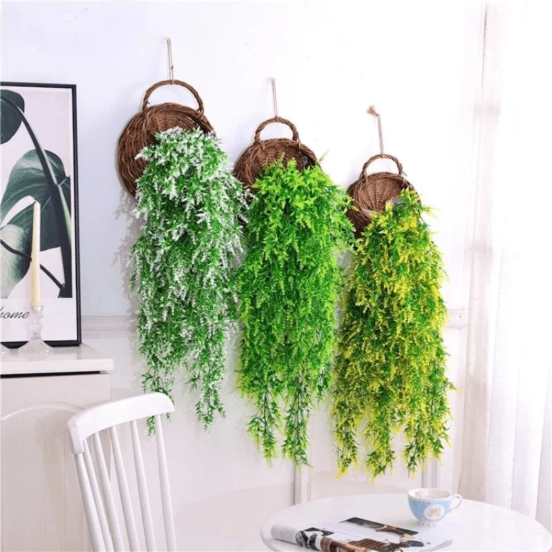 Wall Planter Handwoven Natural Rattan Space-Saving Display