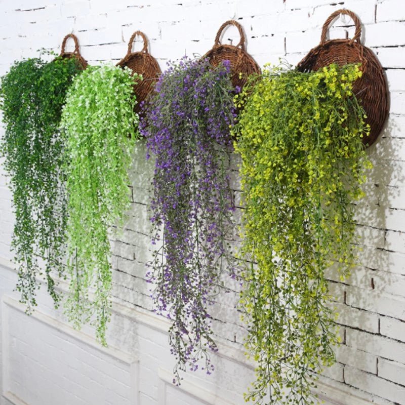 Wall Planter Handwoven Natural Rattan Space-Saving Display