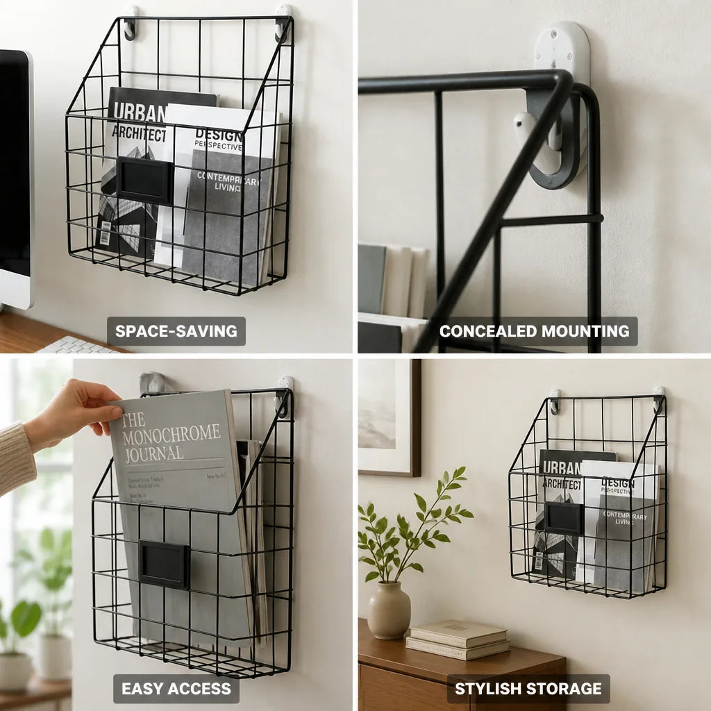Wall Shelf Iron Space-Saving Concealed Mounting