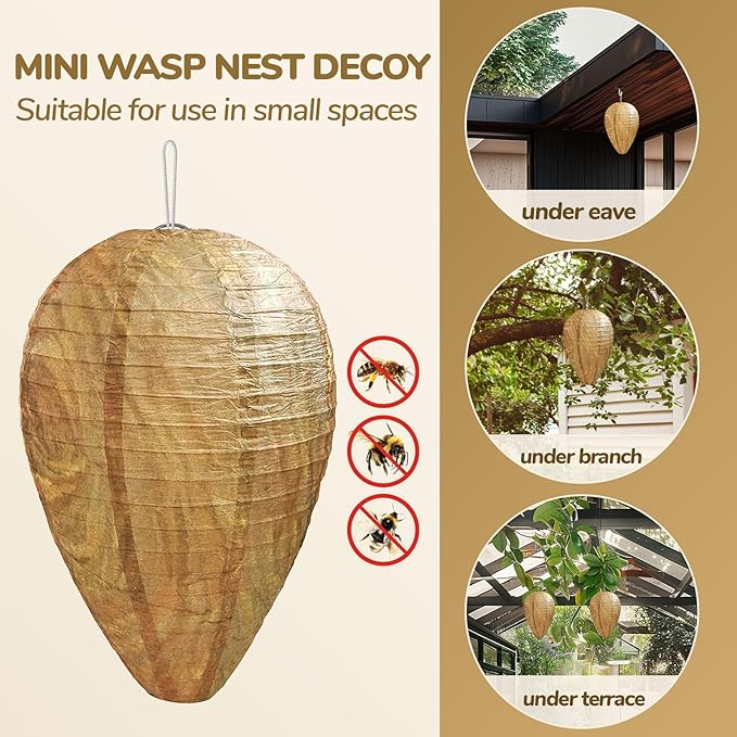 Wasp Decoy Nest Foldable Weather-Resistant Set of 2