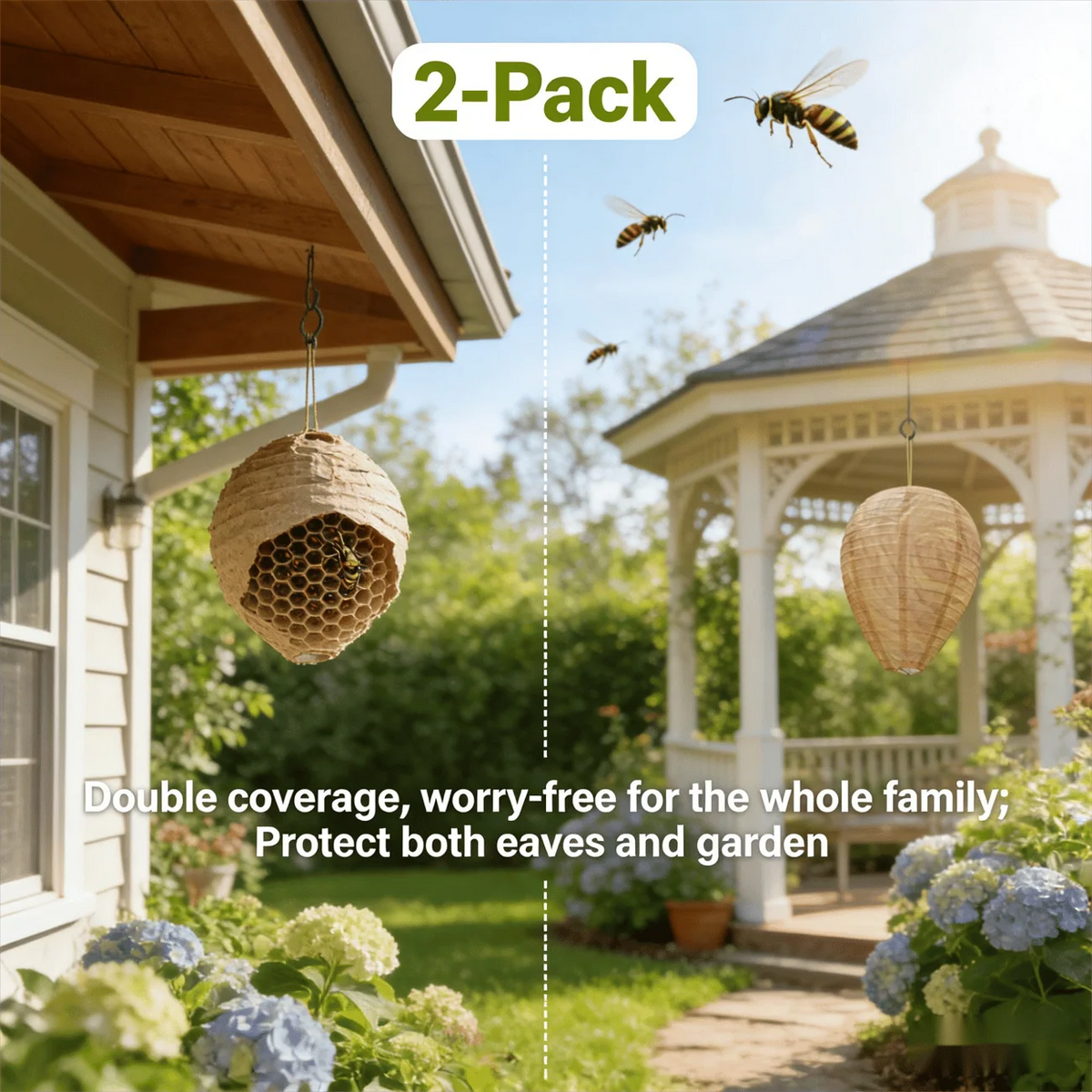 Wasp Decoy Nest Foldable Weather-Resistant Set of 2