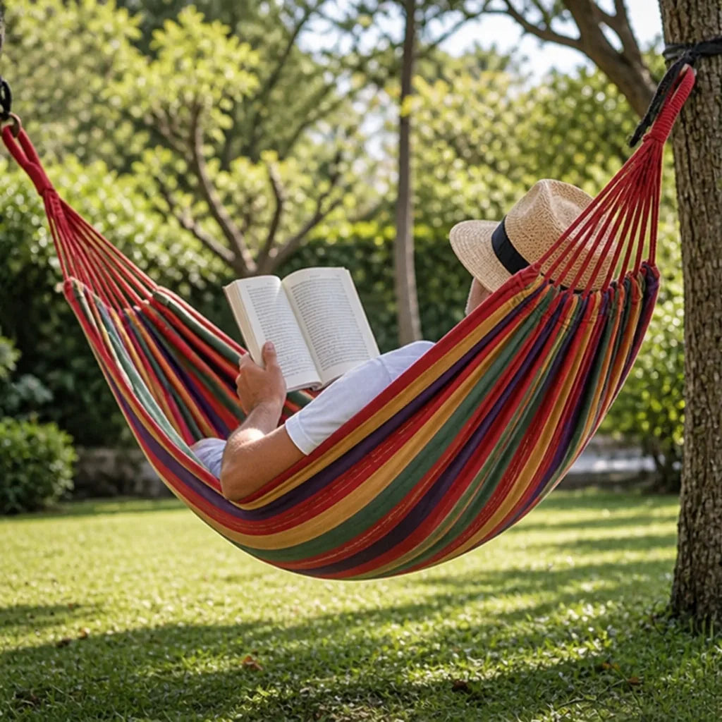 Weather-Resistant Striped Outdoor Hammock (260 x 80 cm)