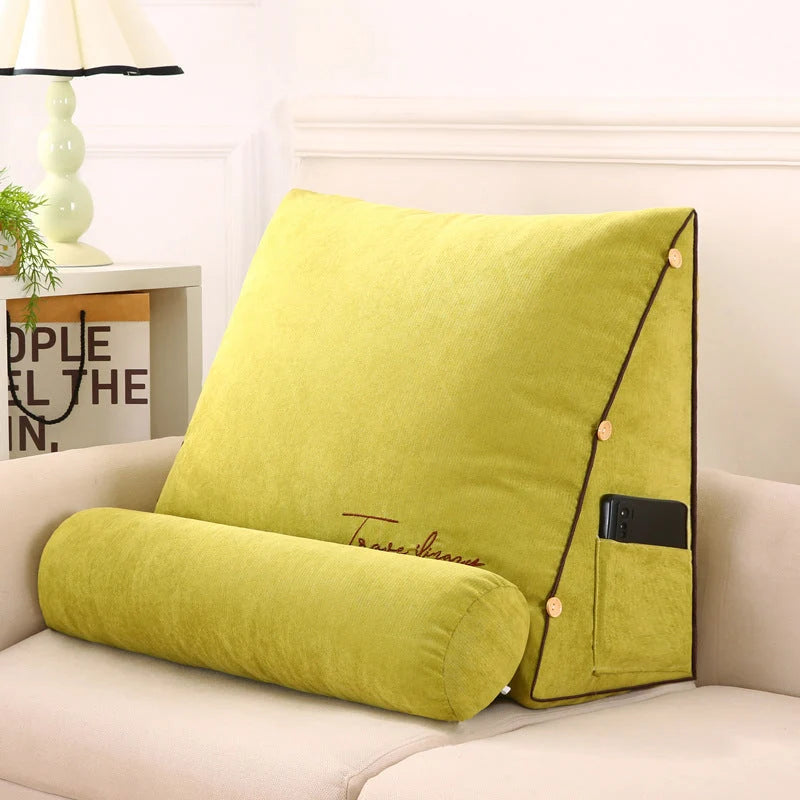 Wedge Support Pillow Ergonomic Back & Neck Support Side Pocket