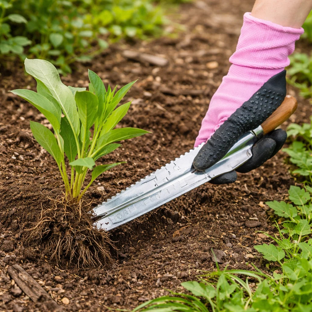 Weeding Shovel 5-in-1 Stainless Steel Blade Wooden Handle