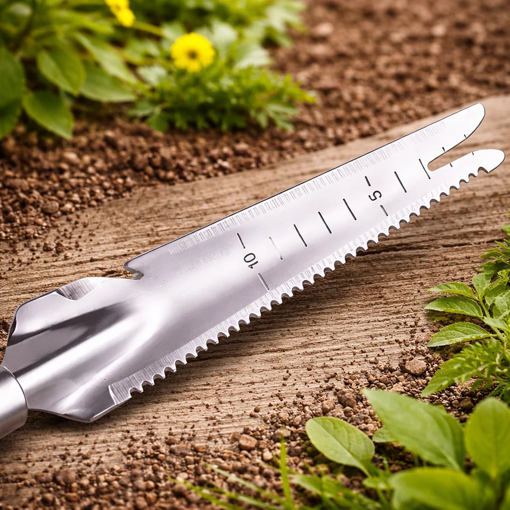 Weeding Shovel 5-in-1 Stainless Steel Blade Wooden Handle