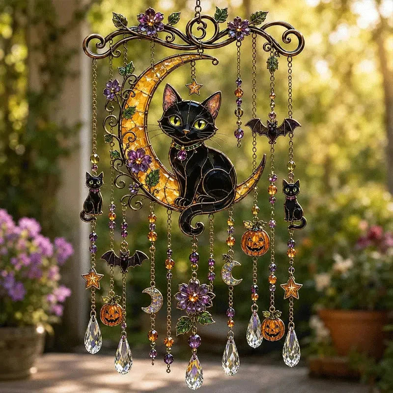 Wind Chime Halloween Stained Glass Style Reflective Beads