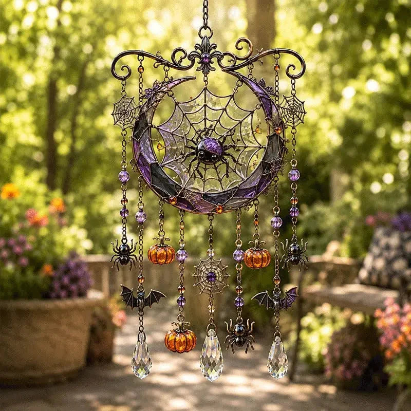 Wind Chime Halloween Stained Glass Style Reflective Beads