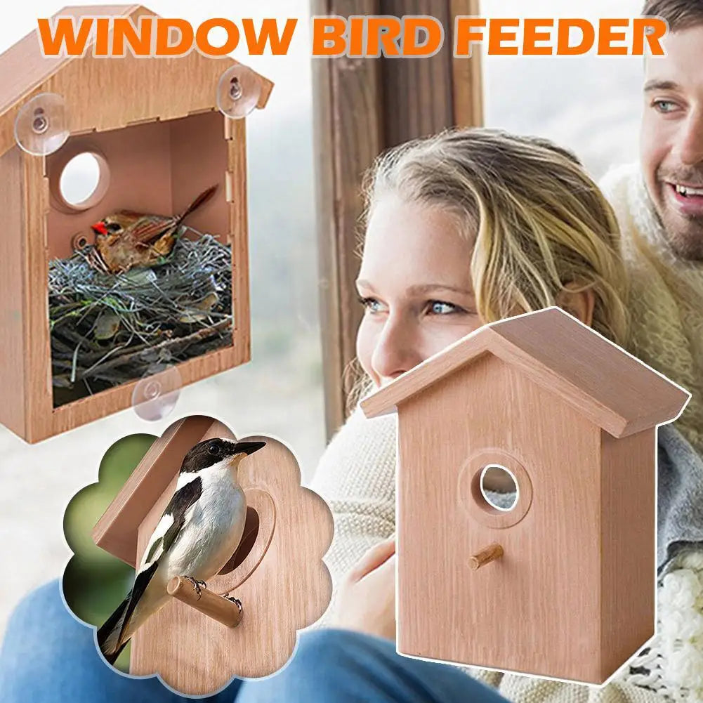 Window Bird Feeder Suction Cup Mount Removable for Easy Cleaning
