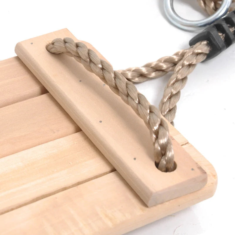 Wooden Swing Seat Natural Pine Adjustable Rope Mounting Kit