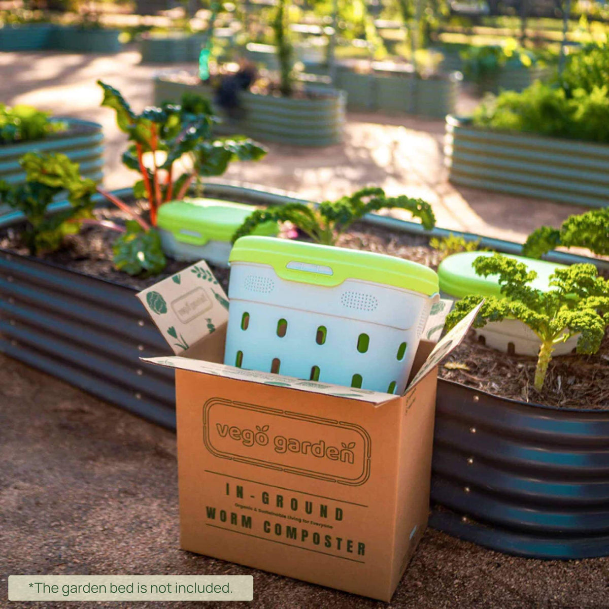 Worm Composter In-Ground Garden Bed Ventilated Side Openings