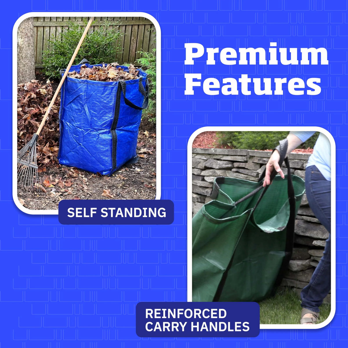 Yard Waste Bag 48 Gallon Self-Standing Tear-Resistant