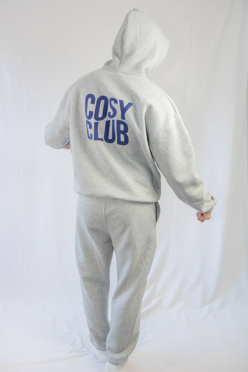 Unisex COSY CLUB co-ord oversized hoodie in grey