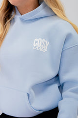 Unisex COSY CLUB oversized hoodie in light blue