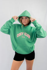 Unisex COSY CLUB oversized hoodie in green