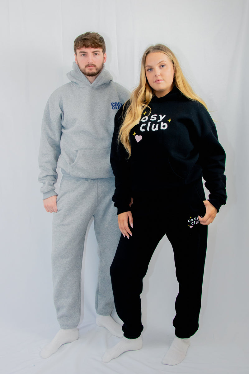 Unisex COSY CLUB co-ord oversized hoodie in grey